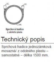 Ravak 912.50 sprchová hadice 150 cm odolný plast X07P065